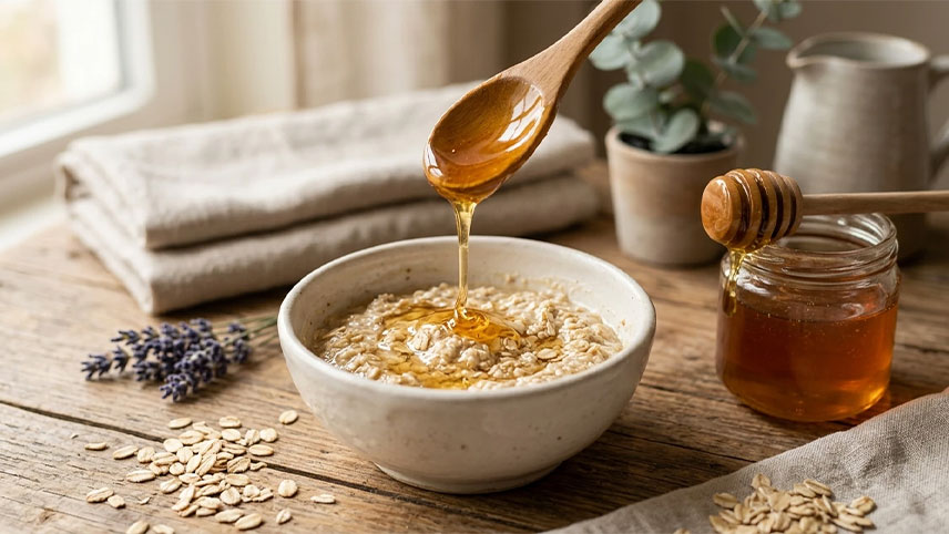 ماسک عسل و جو دوسر