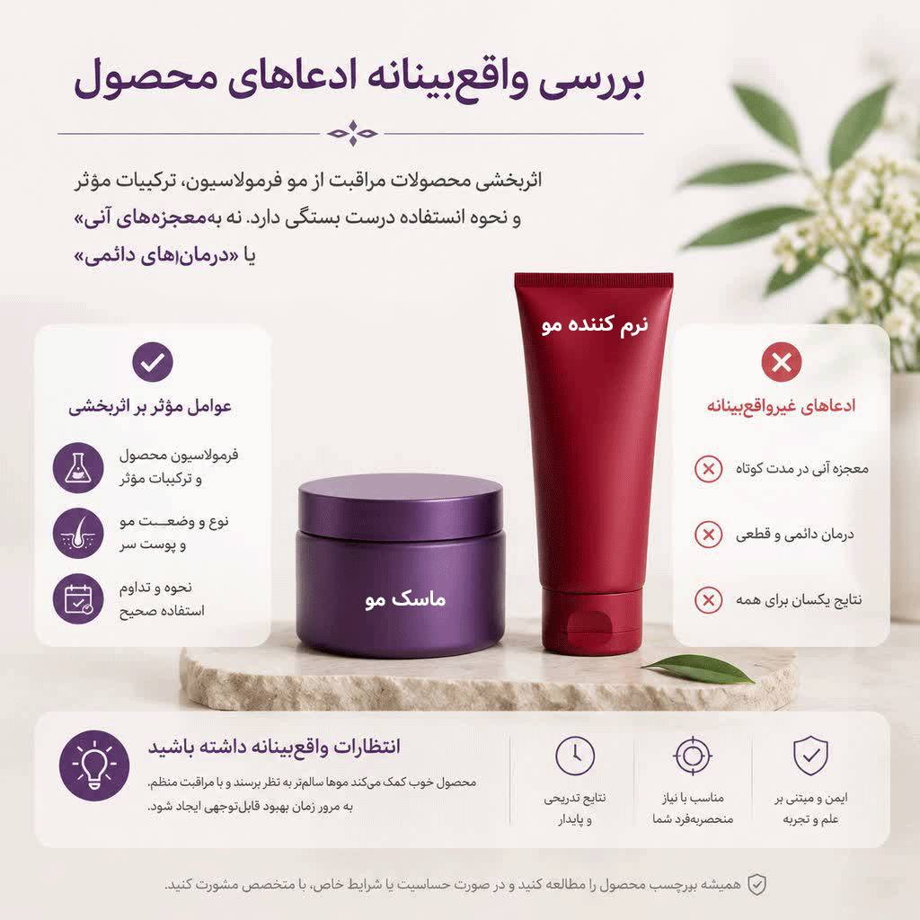 ۴. ترکیبات و ادعاهای محصول را واقع‌بینانه بررسی کنید